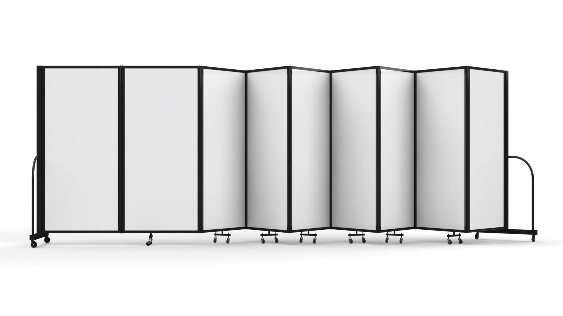 Screenflex Wet-Dry Magnetic Erase Tackable Divider, 9 Panels, 301 x 72 Inches, Charcoal Black 2161961